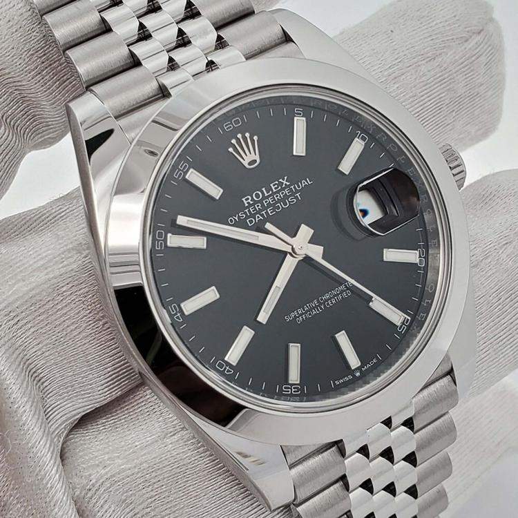 Pre Owned Rolex Datejust 126300 Automatic Black Stainless Steel Men’s Wristwatch 41 mm