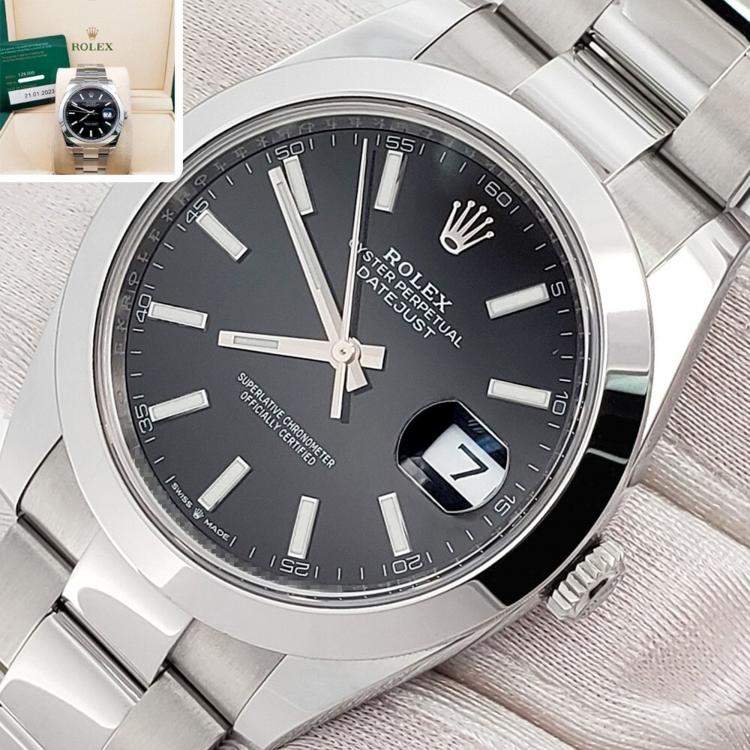Pre Owned Rolex Datejust 126300 Automatic Black Stainless Steel Men’s Wristwatch 41 mm