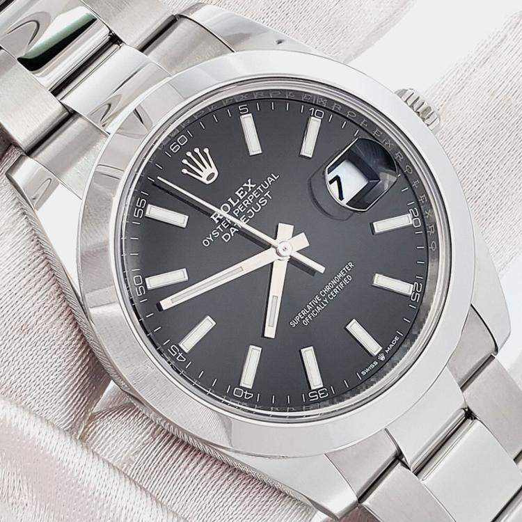 Pre Owned Rolex Datejust 126300 Automatic Black Stainless Steel Men’s Wristwatch 41 mm