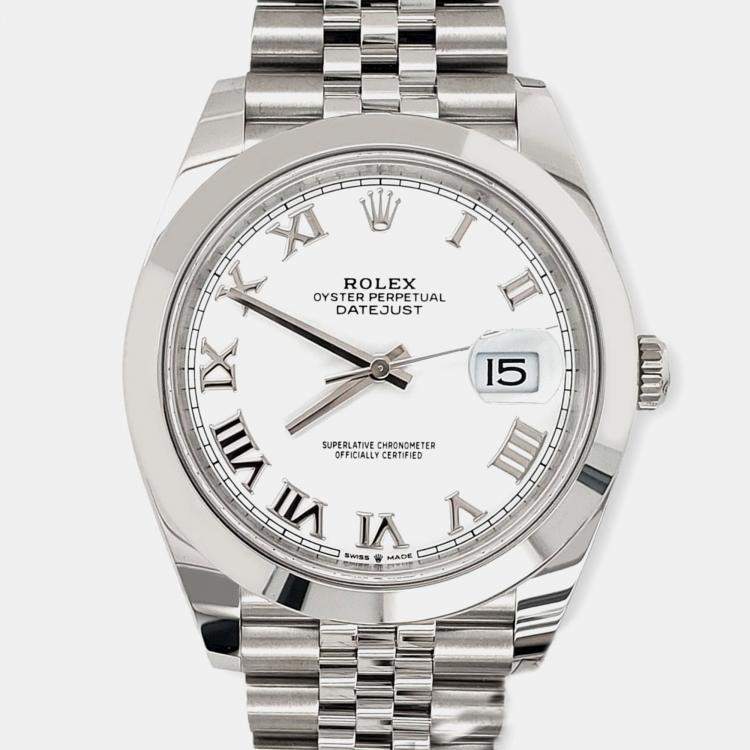 Pre Owned Rolex Datejust 126300 Automatic White Stainless Steel Men’s Wristwatch 41 mm
