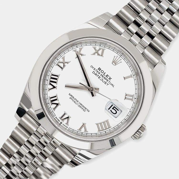 Pre Owned Rolex Datejust 126300 Automatic White Stainless Steel Men’s Wristwatch 41 mm