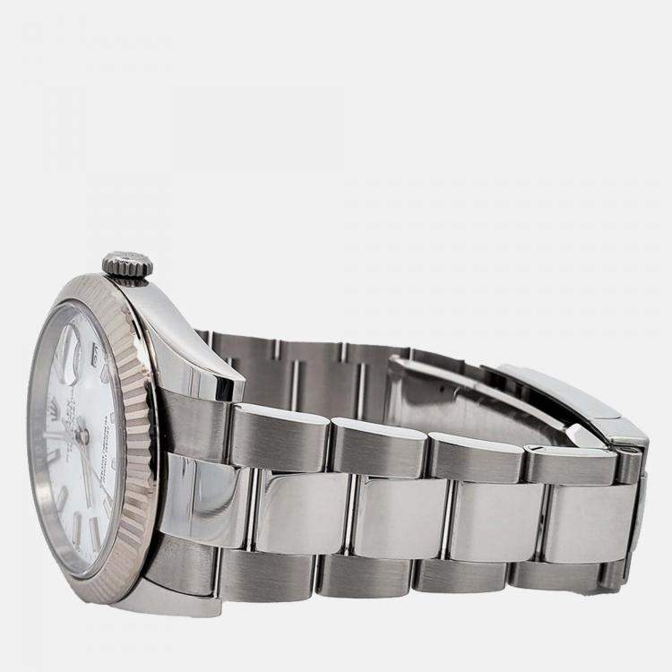 Pre Owned Rolex Datejust 126334 Automatic White 18K White Gold Stainless Steel Men’s Wristwatch 41 mm