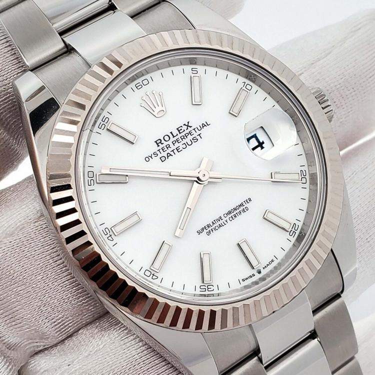 Pre Owned Rolex Datejust 126334 Automatic White 18K White Gold Stainless Steel Men’s Wristwatch 41 mm