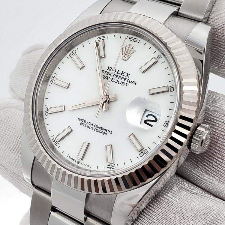 Pre Owned Rolex Datejust 126334 Automatic White 18K White Gold Stainless Steel Men’s Wristwatch 41 mm