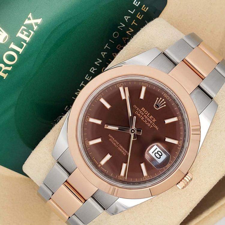 Pre Owned Rolex Datejust 126301 Automatic Chocolate 18K Rose Gold Stainless Steel Men’s Wristwatch 41 mm