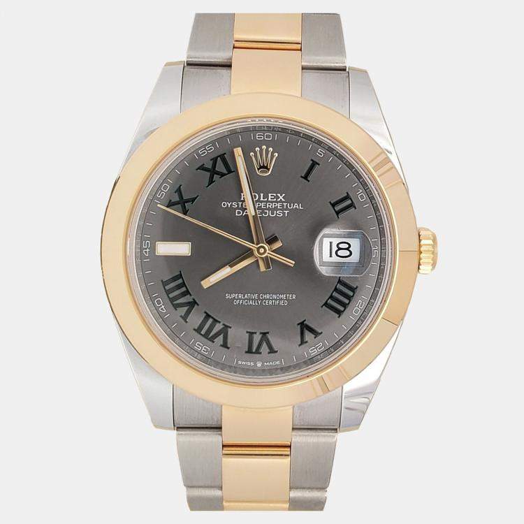 Pre Owned Rolex Datejust 126303 Automatic Slate 18K Yellow Gold Stainless Steel Men’s Wristwatch 41 mm