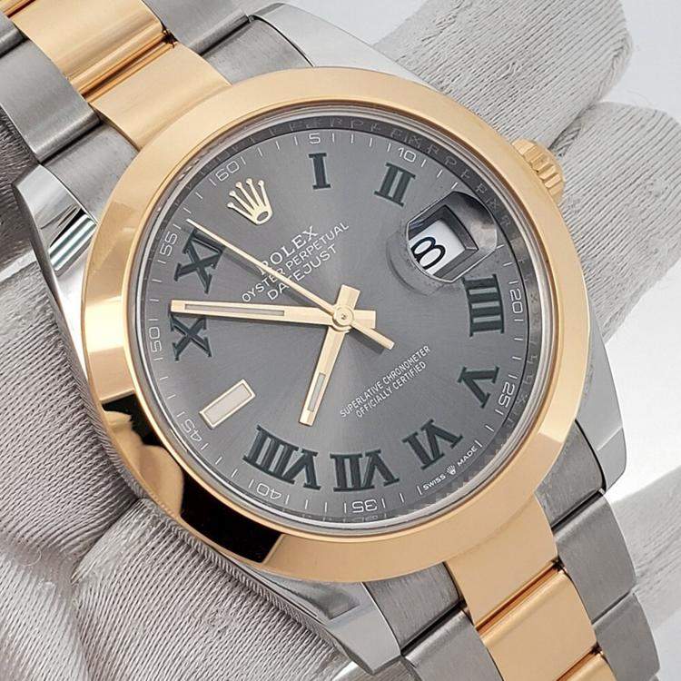 Pre Owned Rolex Datejust 126303 Automatic Slate 18K Yellow Gold Stainless Steel Men’s Wristwatch 41 mm