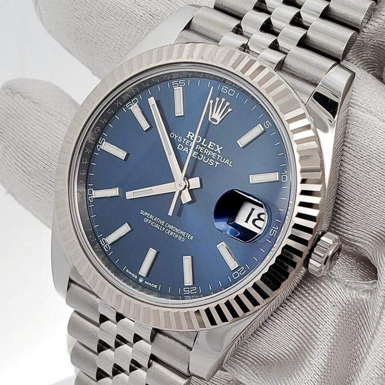 Pre Owned Rolex Datejust 126334 Automatic Blue 18K White Gold Men’s Wristwatch 41 mm