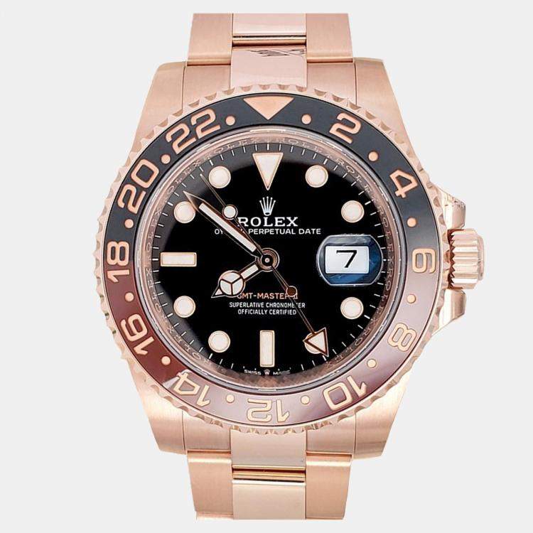 Pre Owned Rolex GMT Master II 126715CHNR Automatic Black 18k Rose Gold Men’s Wristwatch 40 mm