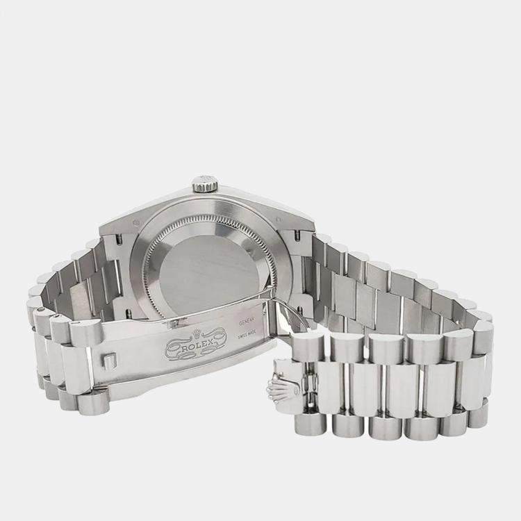 Pre Owned Rolex President Day-Date 218206 Automatic Ice Blue Platinum Men’s Wristwatch 40 mm