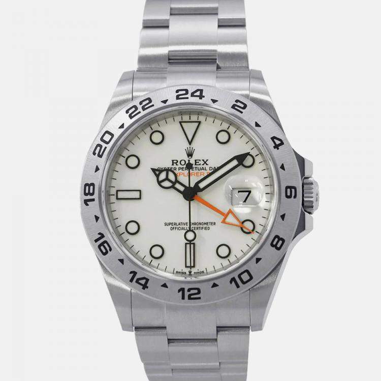 Pre Owned Rolex Explorer II 226570 Automatic White Stainless Steel Men's Wristwatch 42 mm