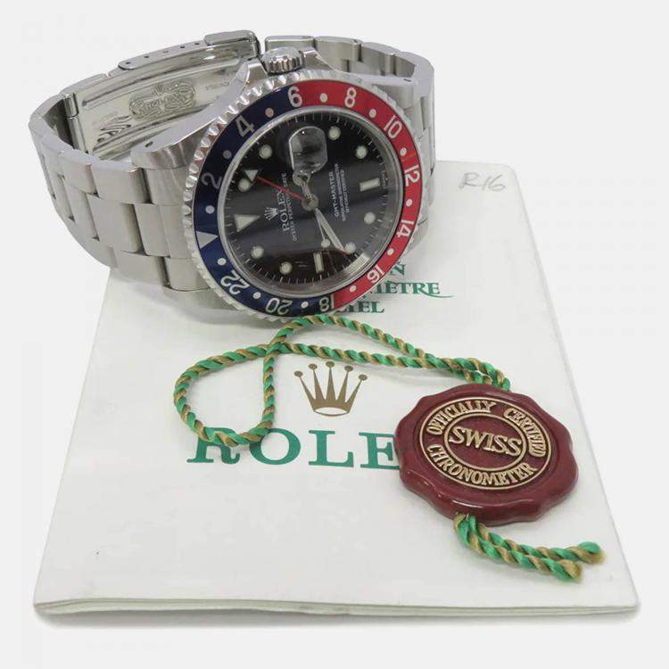 Pre Owned Rolex GMT-Master II 16700 Automatic Black Stainless Steel  Men's Wristwatch 40 mm