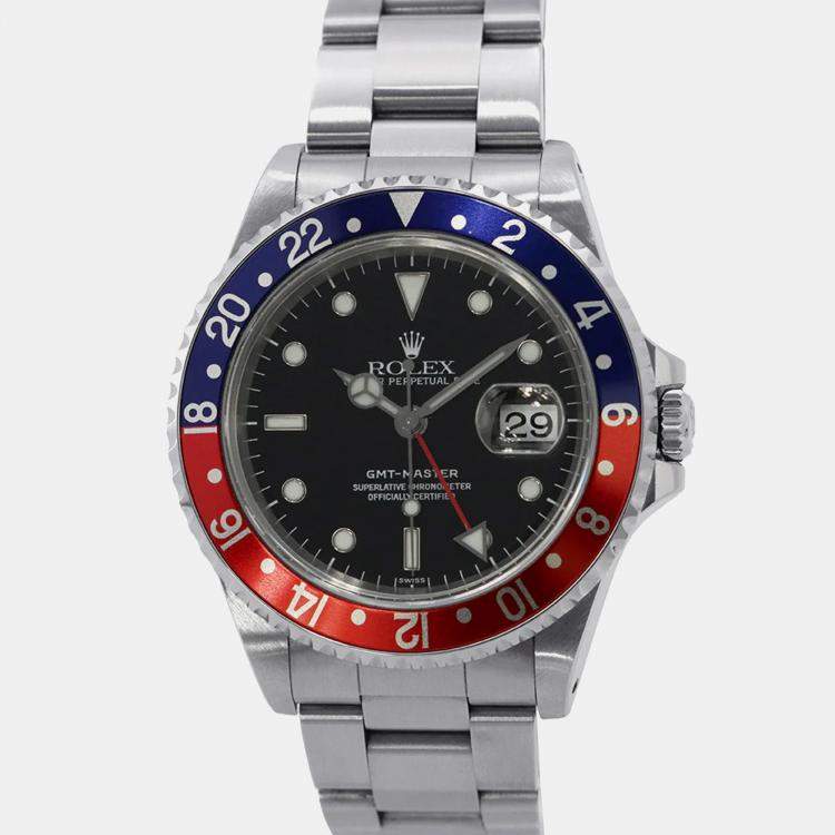 Pre Owned Rolex GMT-Master II 16700 Automatic Black Stainless Steel  Men's Wristwatch 40 mm