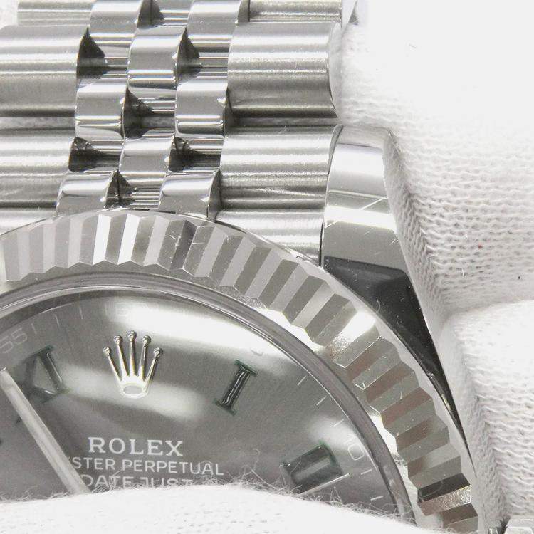 Pre Owned Rolex Datejust 126334 Automatic Grey Stainless Steel Men's Wristwatch 41 mm