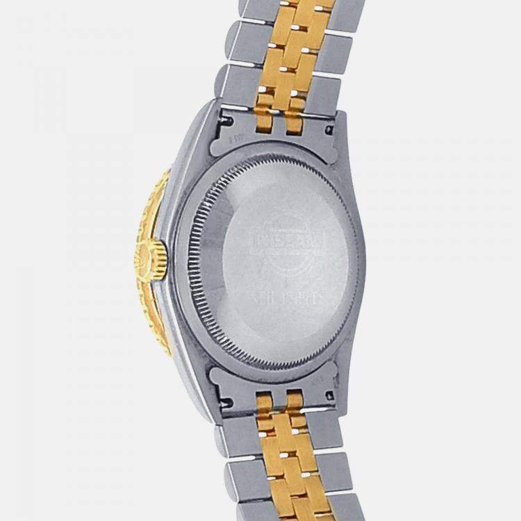Pre Owned Rolex Datejust 16263 Automatic Champagne 18K Yellow Gold Stainless Steel Men’s Wristwatch 36 mm