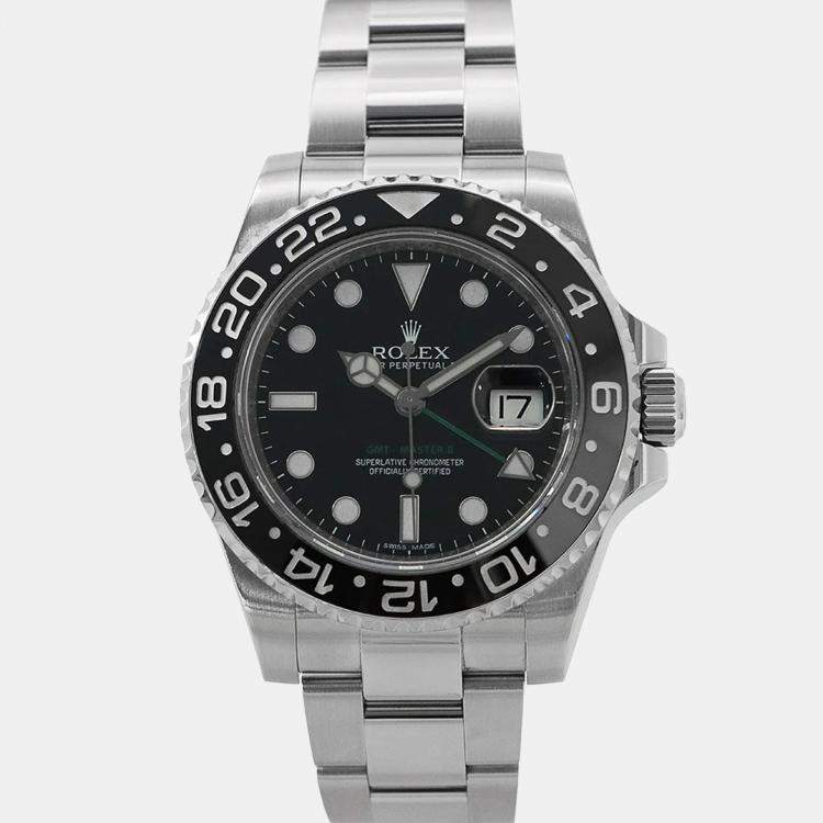 Pre Owned Rolex GMT-Master II 116710LN Automatic Black Stainless Steel Men's Wristwatch 40 mm