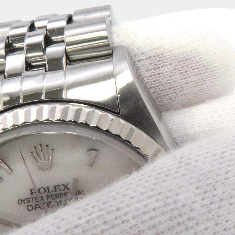 Pre Owned Rolex Datejust 16234 Automatic MOP 18K White Gold Stainless Steel Men's Wristwatch 36 mm
