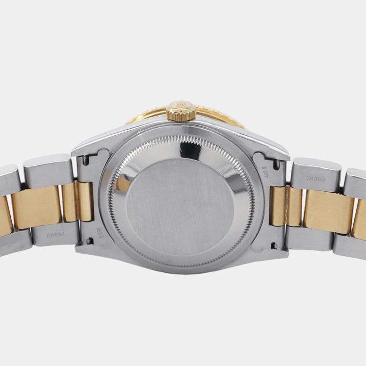 مملوكة مسبقًا Rolex Datejust 16263 Automatic Grey 18k Yellow Gold Stainless Steel Men's Wristwatch 36 mm