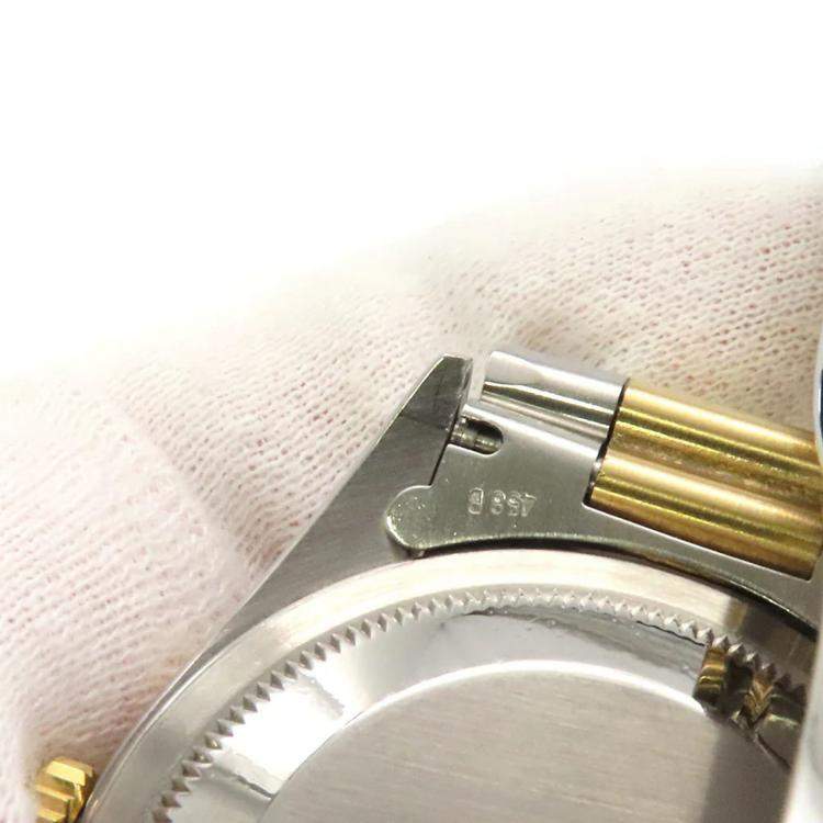 مملوكة مسبقًا Rolex Datejust 16263 Automatic Grey 18k Yellow Gold Stainless Steel Men's Wristwatch 36 mm