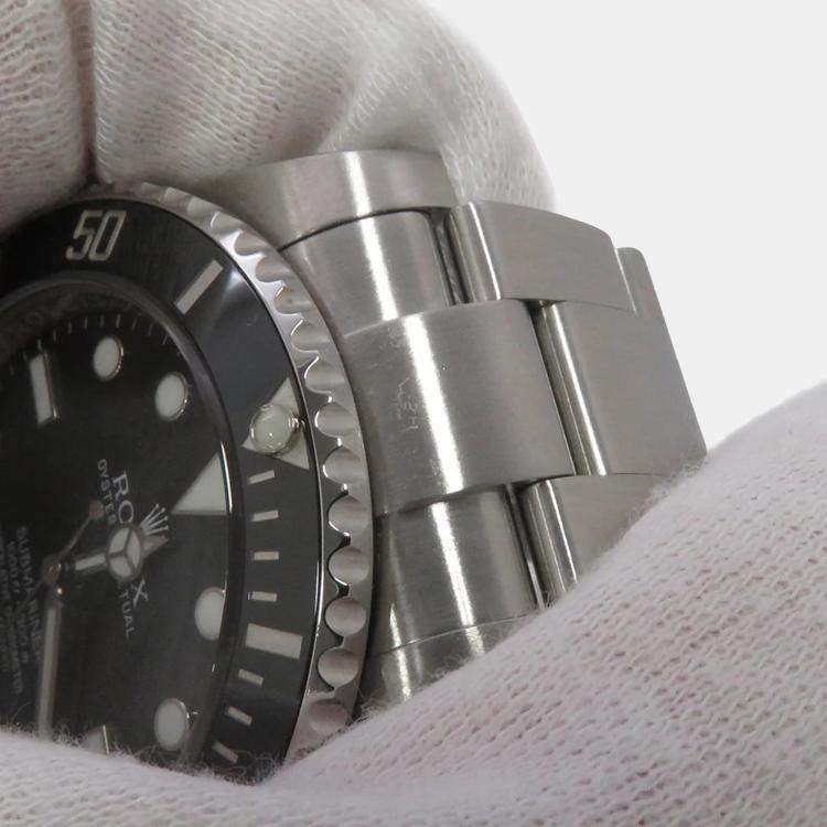 Pre Owned Rolex Submariner 114060 Automatic Black Stainless Steel Men's Wristwatch 40 mm