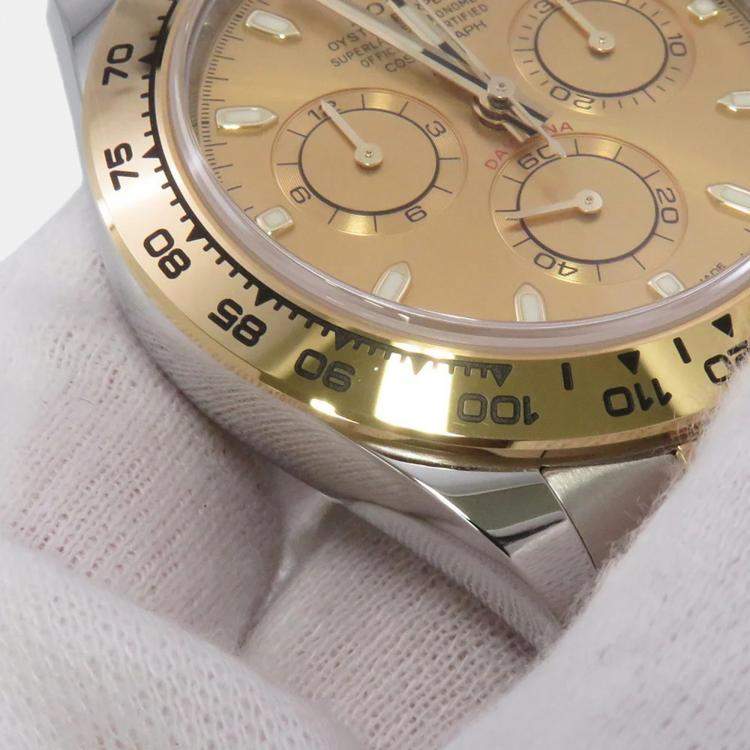 Pre Owned Rolex Cosmograph Daytona 116503 Automatic Champagne 18k Yellow Gold Stainless Steel Men's Wristwatch 40 mm