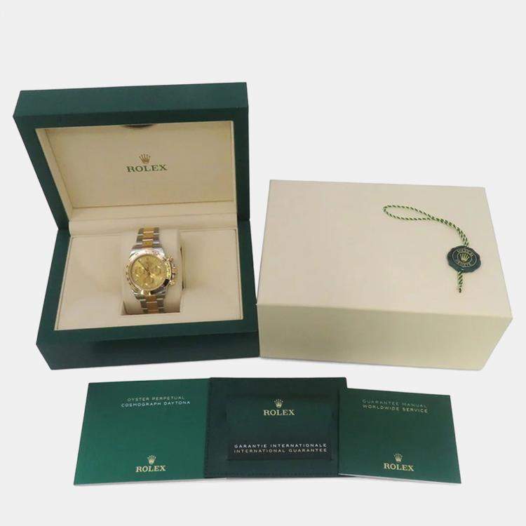 Pre Owned Rolex Cosmograph Daytona 116503 Automatic Champagne 18k Yellow Gold Stainless Steel Men's Wristwatch 40 mm