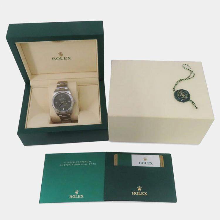 مملوكة مسبقًا Rolex Oyster Perpetual 114300 Automatic Dark Rolesium Stainless Steel  Men's Wristwatch 39 mm
