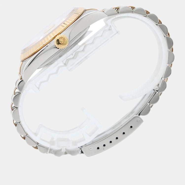 Pre Owned Rolex Datejust 16233 Automatic Champagne 18k Yellow Gold Stainless Steel Men's Wristwatch 36 mm