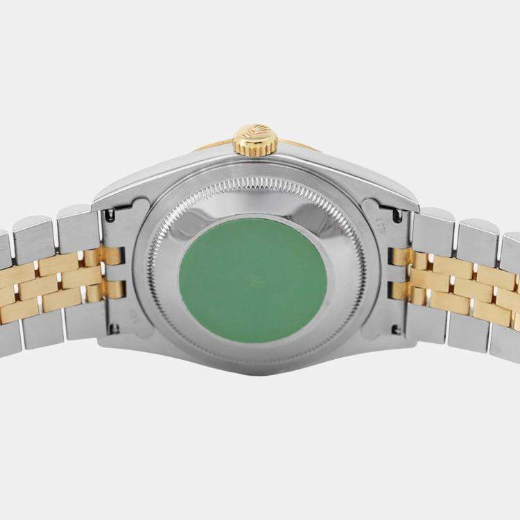 Pre Owned Rolex Datejust 16233 Automatic Champagne 18k Yellow Gold Stainless Steel Men's Wristwatch 36 mm