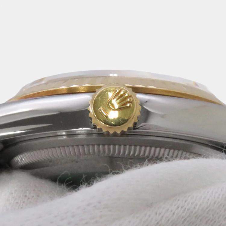 Pre Owned Rolex Datejust 16233 Automatic Champagne 18k Yellow Gold Stainless Steel Men's Wristwatch 36 mm