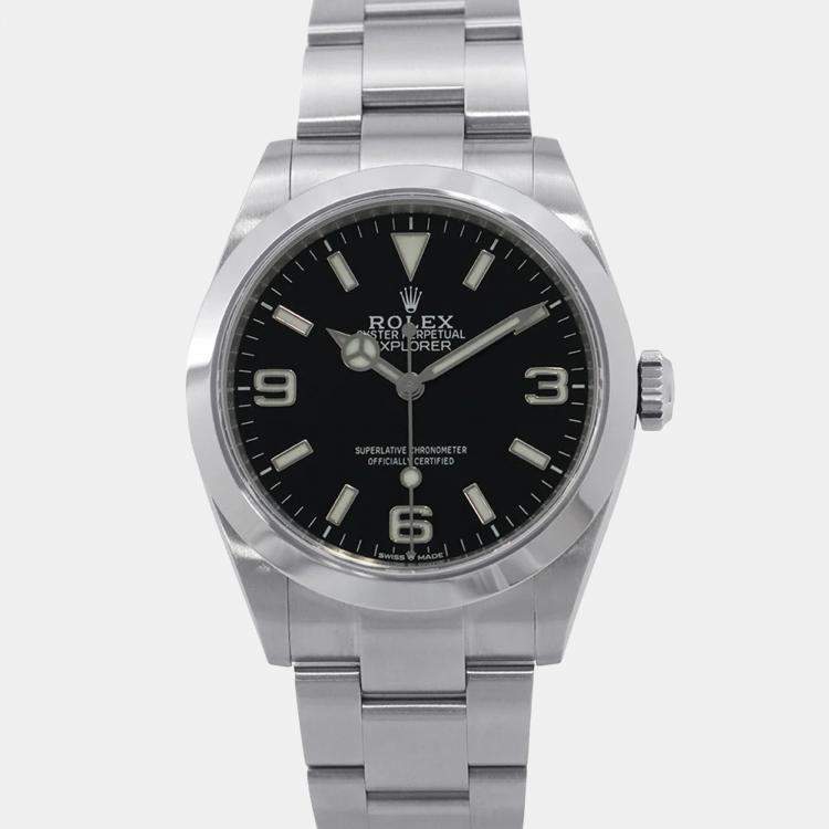 Pre Owned Rolex Explorer 224270 Automatic Black Stainless Steel Men's Wristwatch 40 mm