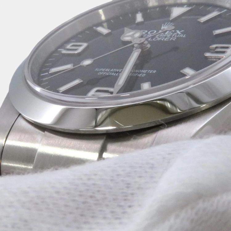 Pre Owned Rolex Explorer 224270 Automatic Black Stainless Steel Men's Wristwatch 40 mm