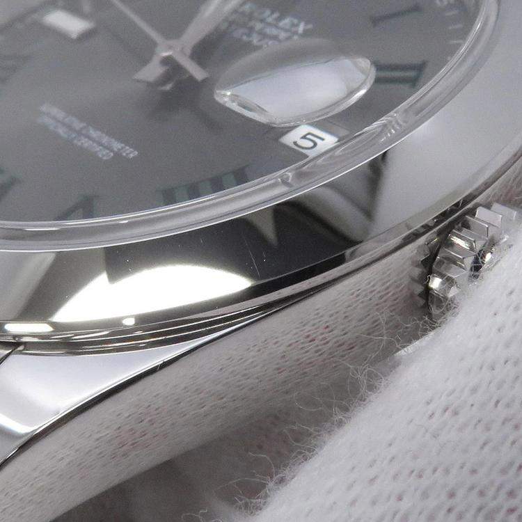 Pre Owned Rolex Datejust 126300 Automatic Grey Stainless Steel Men's Wristwatch 41 mm