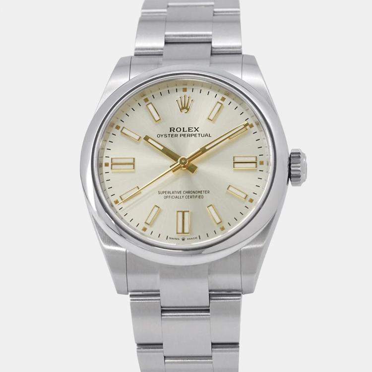 Pre Owned Rolex Oyster Perpetual 134300 Automatic Silver Stainless Steel Men's Wristwatch 41 mm
