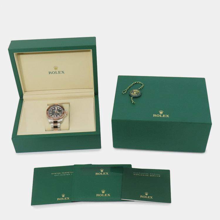 مملوكة مسبقًا ساعة يد رجالية رولكس جي إم تي ماستر 2 126711CHNR أوتوماتيك سوداء ذهب وردي عيار 18 وستيل 40 مم