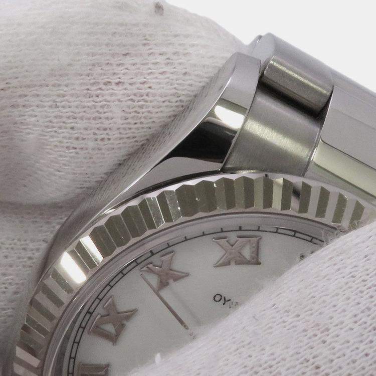 Pre Owned Rolex Datejust 126234 Automatic White 18k White Gold Stainless Steel Men's Wristwatch 36 mm