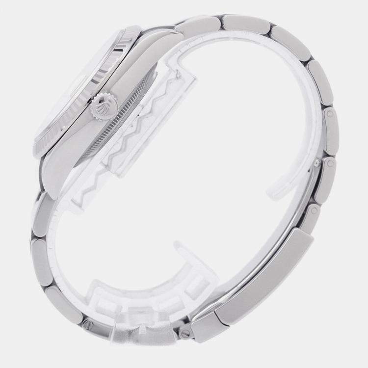 Pre Owned Rolex Datejust 126234 Automatic White 18k White Gold Stainless Steel Men's Wristwatch 36 mm