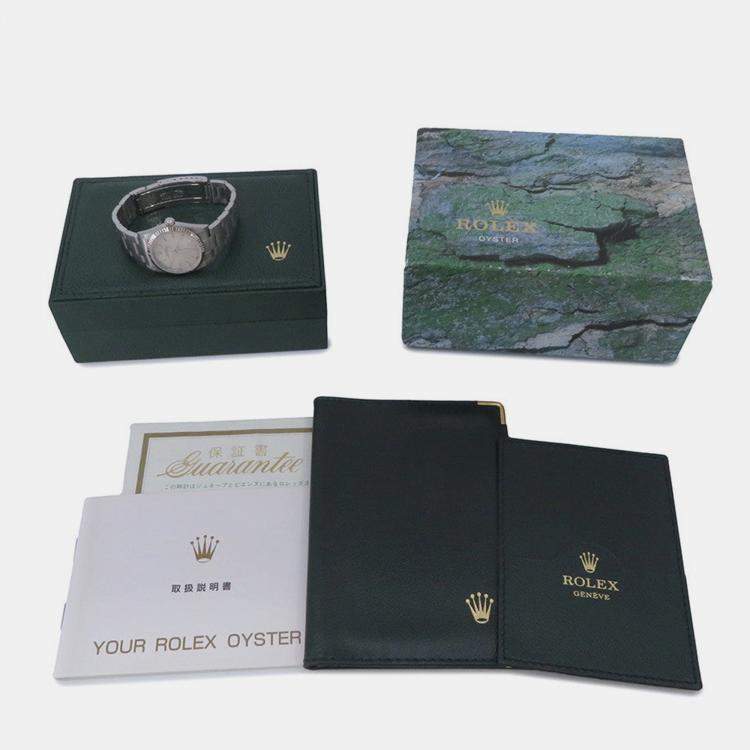 Pre Owned Rolex Oyster Perpetual 77014 Automatic Silver Stainless Steel Men's Wristwatch 31 mm