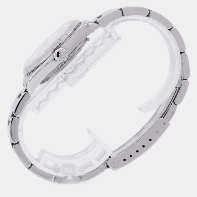 Pre Owned Rolex Oyster Perpetual 77014 Automatic Silver Stainless Steel Men's Wristwatch 31 mm