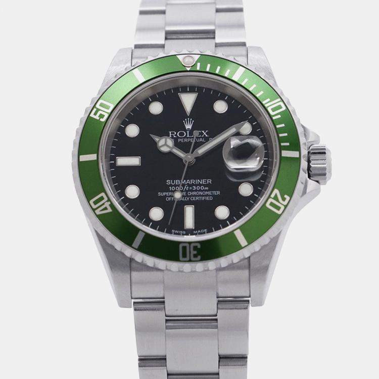 مملوكة مسبقًا Rolex Submariner 16610LV Automatic Black Stainless Steel Men's Wristwatch 40 mm