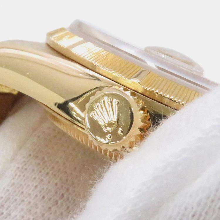 Pre Owned Rolex Day-Date 18248 Automatic Champagne 18k Yellow Gold Men's Wristwatch 36 mm