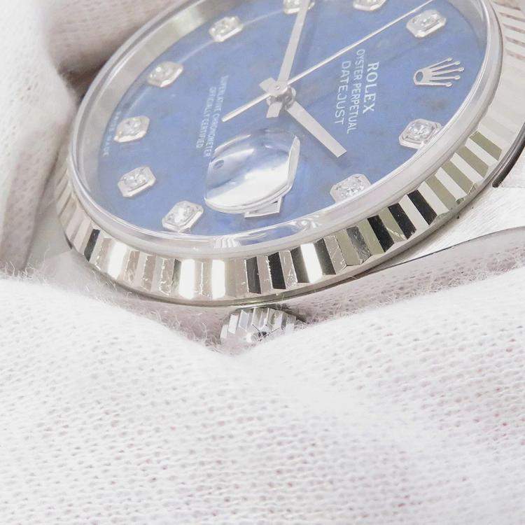 Pre Owned Rolex Datejust 16234G Automatic Sodalite 18k White Gold Stainless Steel Men's Wristwatch 36 mm