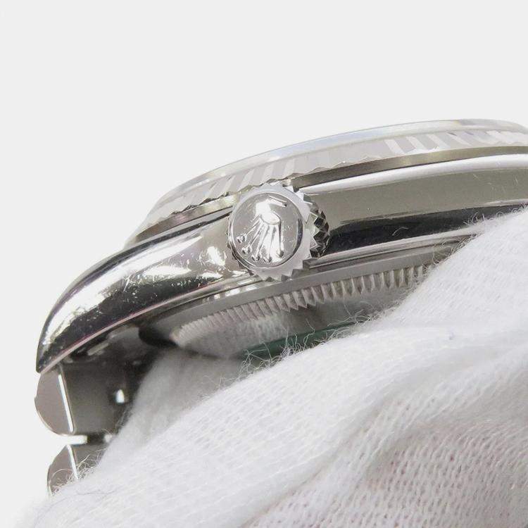 Pre Owned Rolex Datejust 16234G Automatic Sodalite 18k White Gold Stainless Steel Men's Wristwatch 36 mm