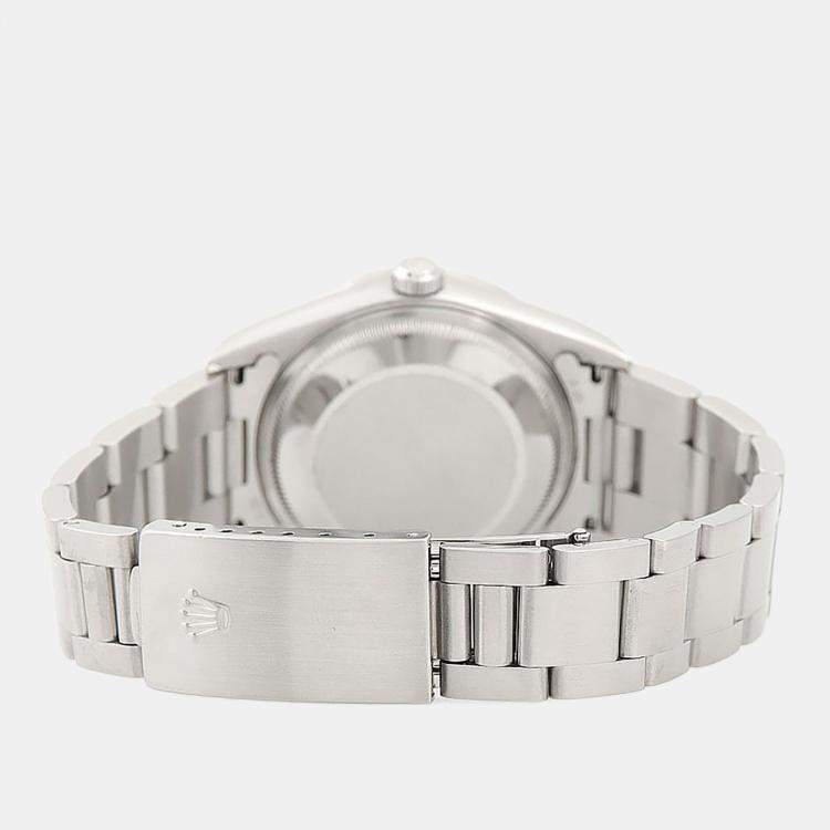 Pre Owned Rolex Date 15210 Automatic Blue Stainless Steel Men's Wristwatch 34mm