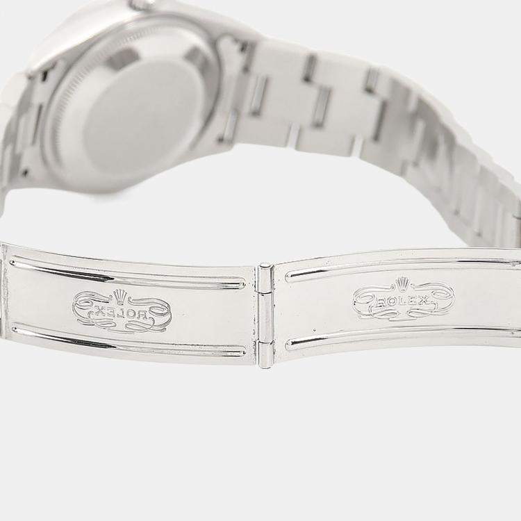 Pre Owned Rolex Date 15210 Automatic Blue Stainless Steel Men's Wristwatch 34mm