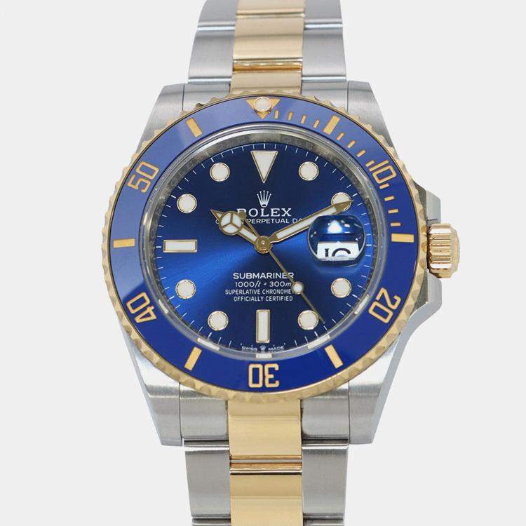 Pre Owned Rolex Submariner 126613LB Automatic Blue 18k Yellow Gold Stainless Steel Men's Wristwatch 41 mm