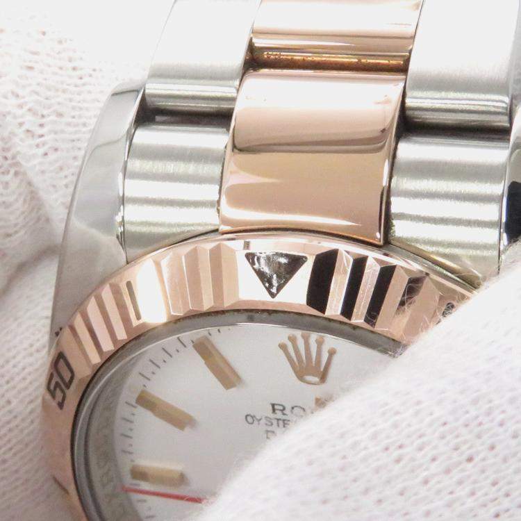 مملوكة مسبقًا Rolex Datejust 116261 Automatic White 18k Rose Gold Stainless Steel Men's Wristwatch 36 mm