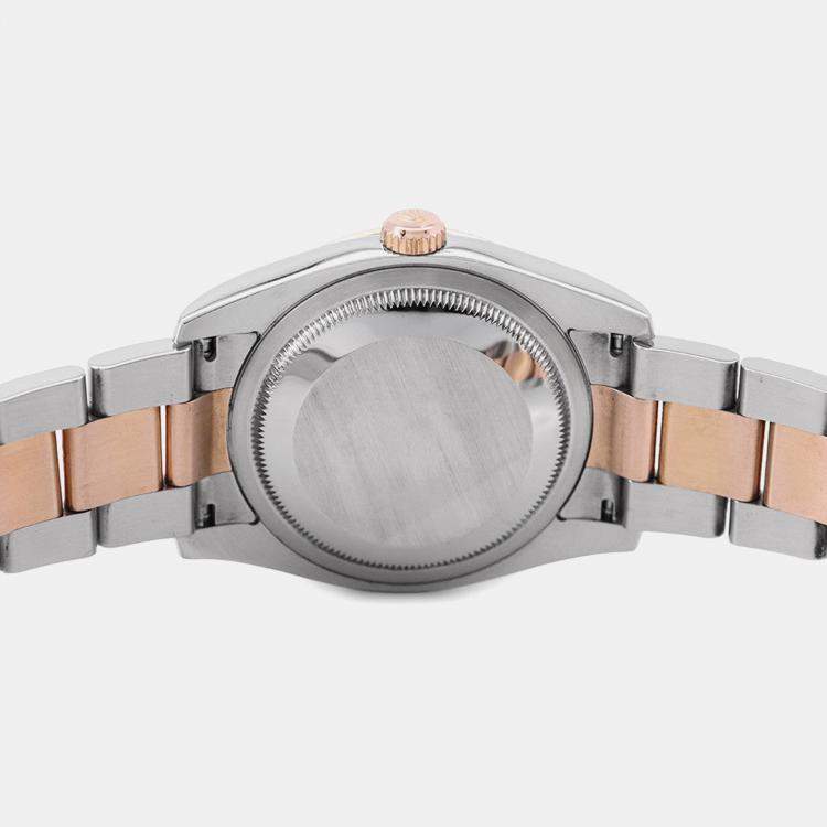 مملوكة مسبقًا Rolex Datejust 116261 Automatic White 18k Rose Gold Stainless Steel Men's Wristwatch 36 mm