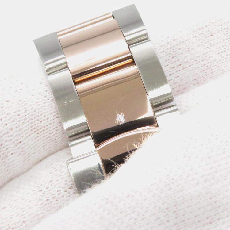 مملوكة مسبقًا Rolex Datejust 116261 Automatic White 18k Rose Gold Stainless Steel Men's Wristwatch 36 mm