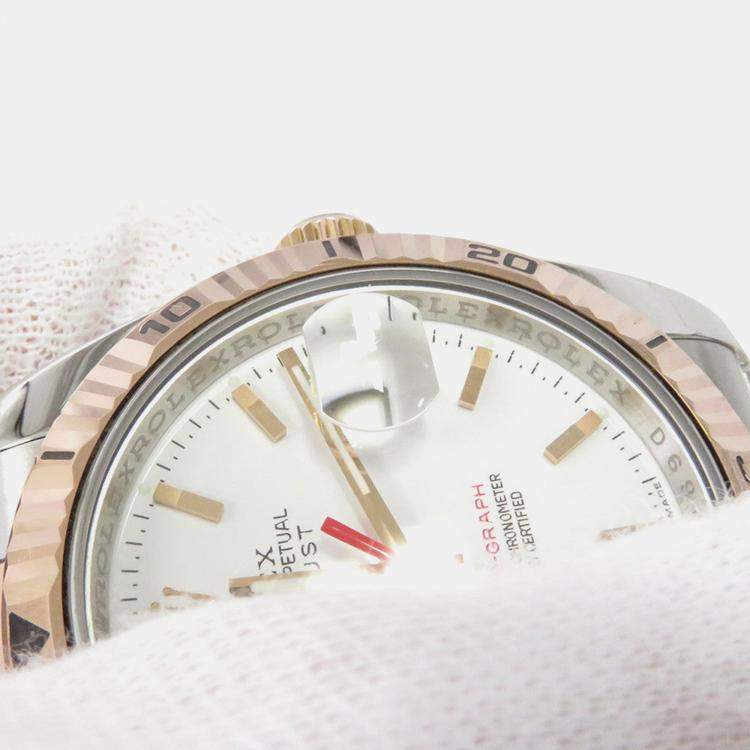 مملوكة مسبقًا Rolex Datejust 116261 Automatic White 18k Rose Gold Stainless Steel Men's Wristwatch 36 mm